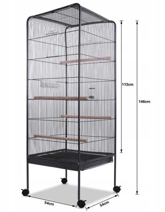 Woliera dla ptaków NOWA Duża klatka dla papug na kółkach mobilna