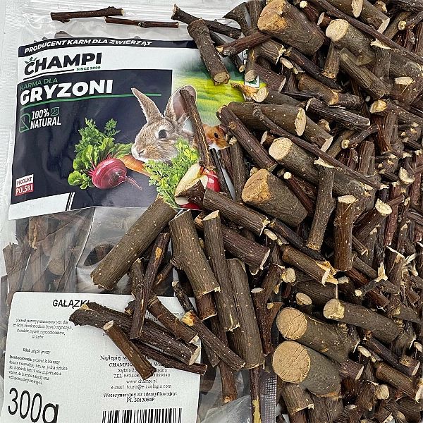 Gałązki Jabłoni 300g gryzaki dla gryzoni świnki królika szynszyli Cham