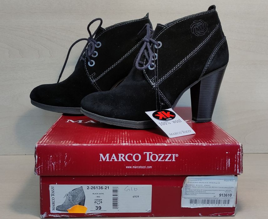 НОВЫЕ Замшевые ботильоны Marco Tozzi 39 Германия зима шерсть ребенку