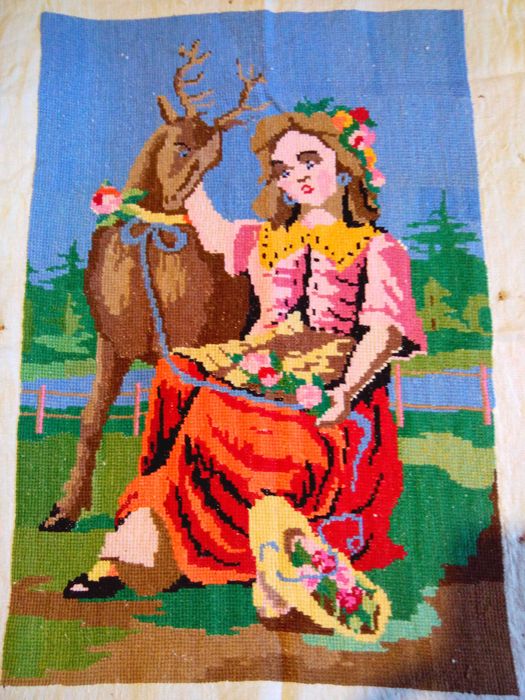 Вышивка крестом СССР. Картина "АЛЕНУШКА".