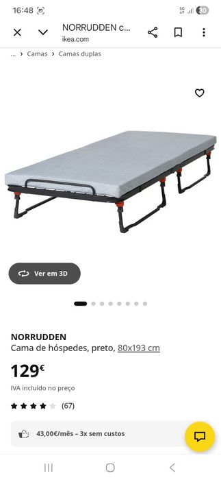 Cama desdobravel norruden Ikea