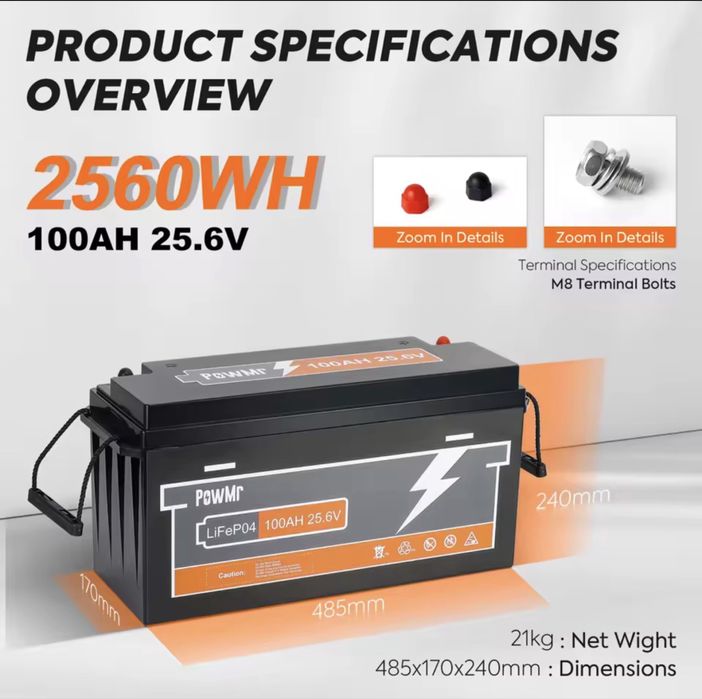 POWMR LifePo4 24V 100AH
