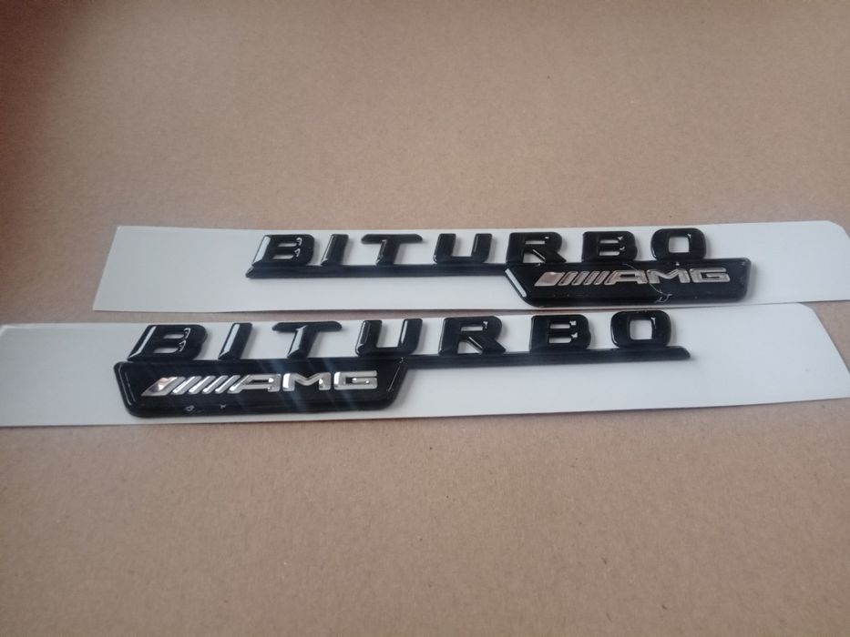 Napis Biturbo Amg do Mercedesa na bok czarny