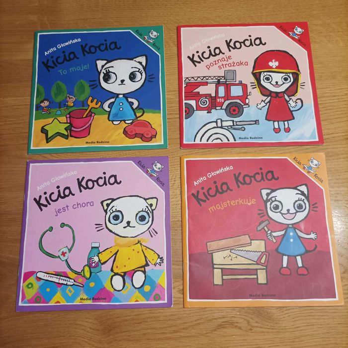 4 książki Kicia Kocia, używane