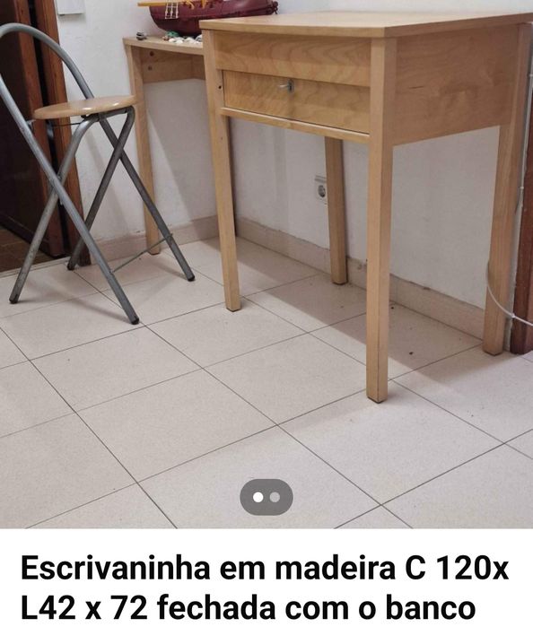Mesa que encolhe com banco
