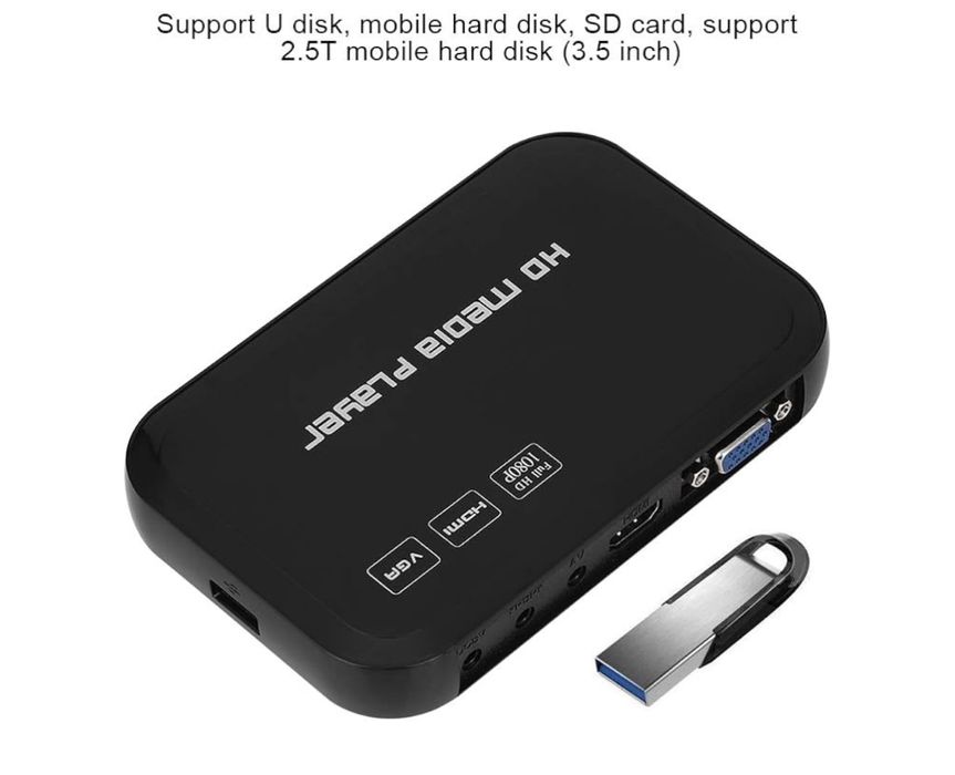 Odtwarzacz multimedialny wideo 1080P HDMI Vga