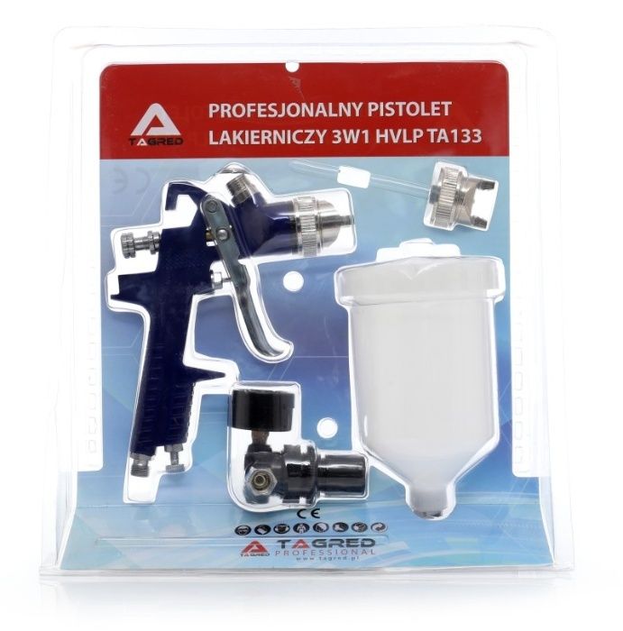 Pistolet lakierniczy HVLP reduktor dysze 1,4 i 2,0 TA133