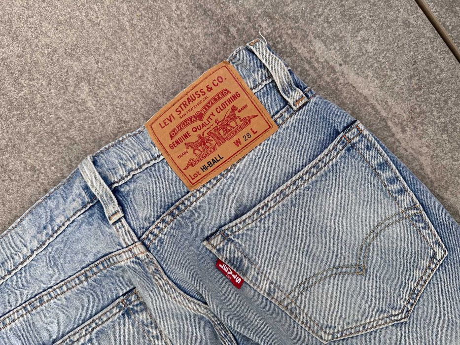 Spodnie jeansowe LEVIS STRAUSS HI-BALL USA z przetarciami r. 28