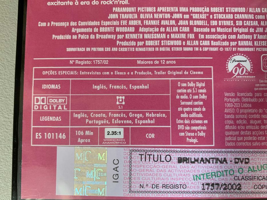 [DVD] Brilhantina (Grease)