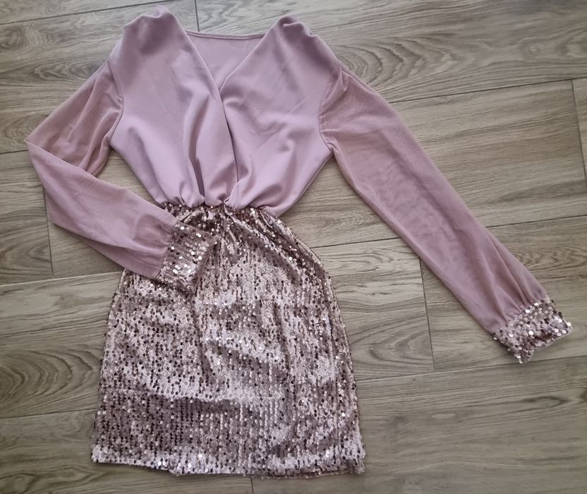 Damska Sukienka koktajlowa cekiny rozm. S / Made in Italy