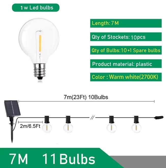 Luzes Solar para Jardim 11 e 25 lâmpadas