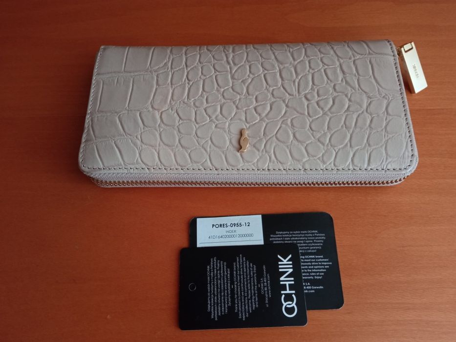 Skórzany portfel damski Ochnik nowy