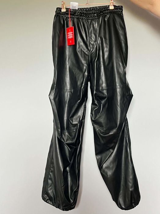 Oversized cargo pants in coated fabric