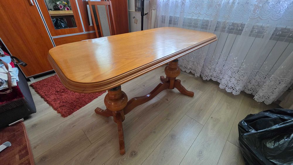 Solidna ława drewniana - rozkładana i podnoszona, stół 2w1 (ławostół)