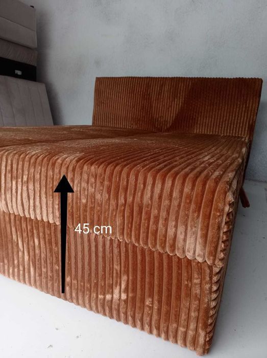 Łóżko kontynentalne tapicerowane 140/160/x200/SZTRUKS/WELUR/POJEMNIKI-FUNDI