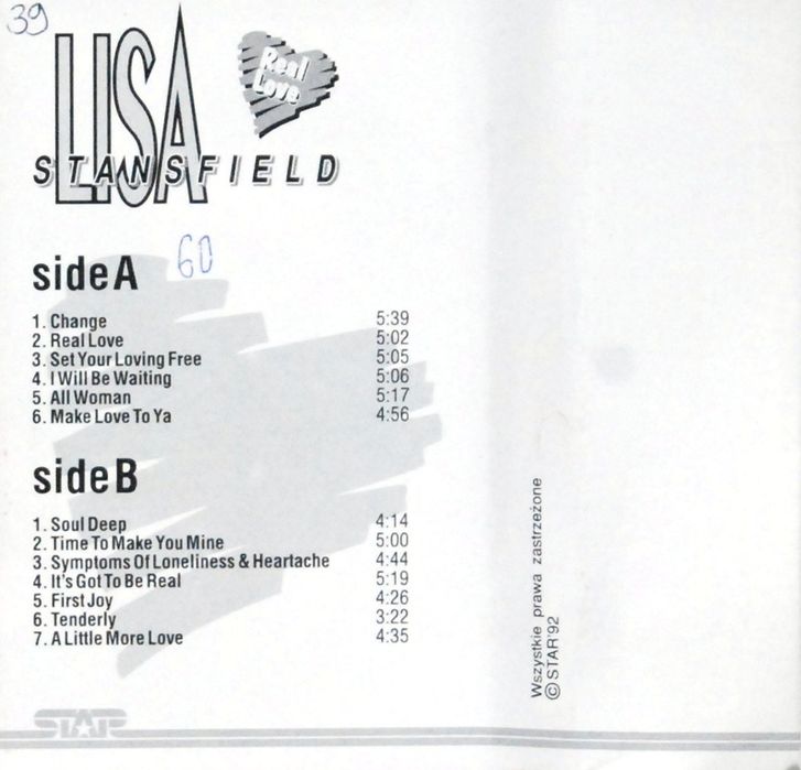 Lisa Stansfield - Real Love (kaseta) BDB