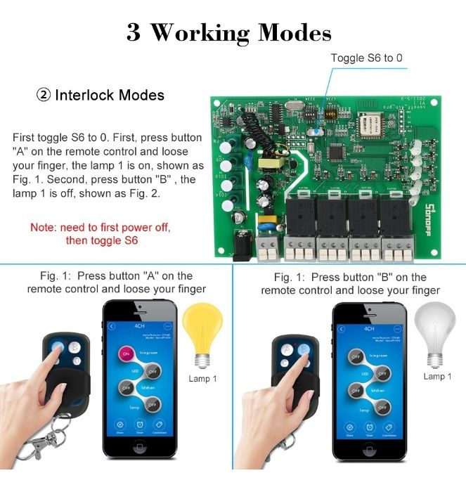 Comutador Wi-fi Sonoff 4ch Pro R2 Rf 433mhz