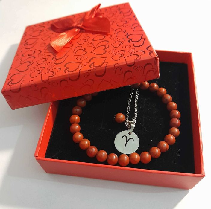 Conjunto de signos (pulseira e colar aço inoxidável)