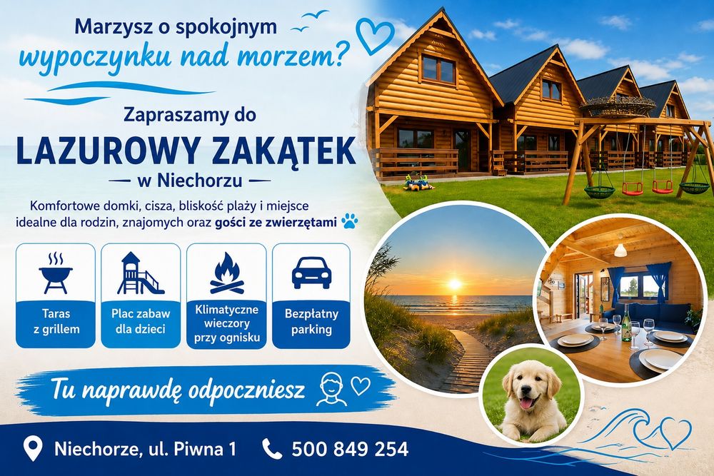 DOMKI Letniskowe Nad Morzem Lazurowy Zakątek Niechorze