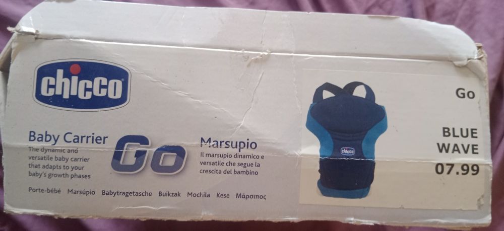 Marsúpio Chicco Go – Azul – 3,5 a 9 kg
