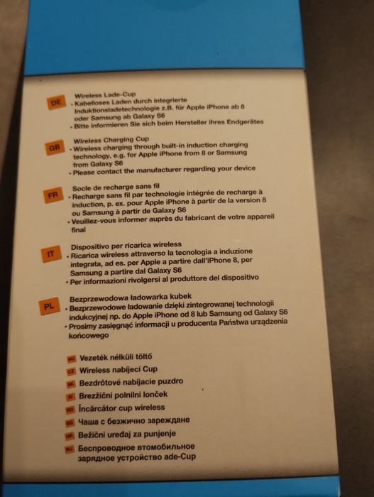 Ładowarka indukcyjna Kubek do auta