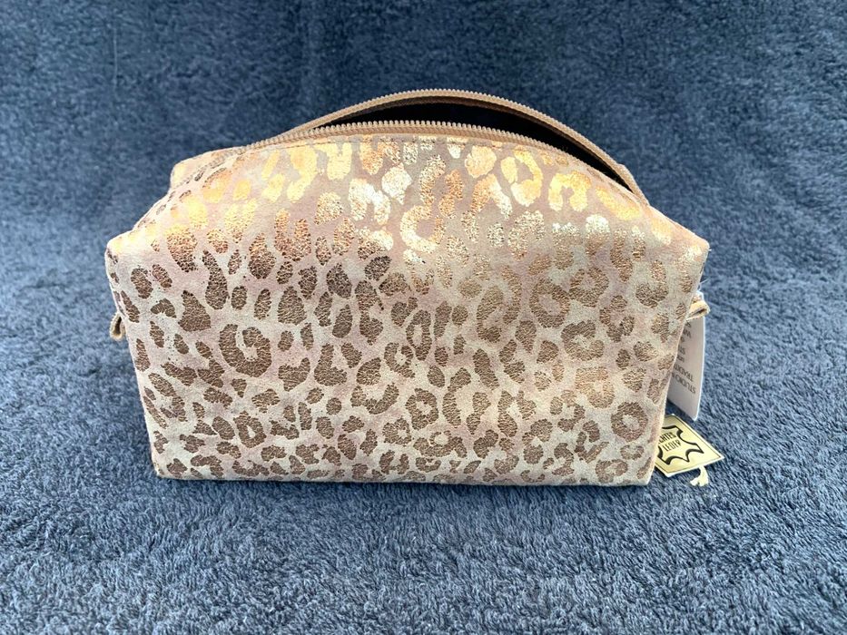 Косметичка з натуральної замші, м'яка і гарна. 19,5Х10,5Х9 см (велика)