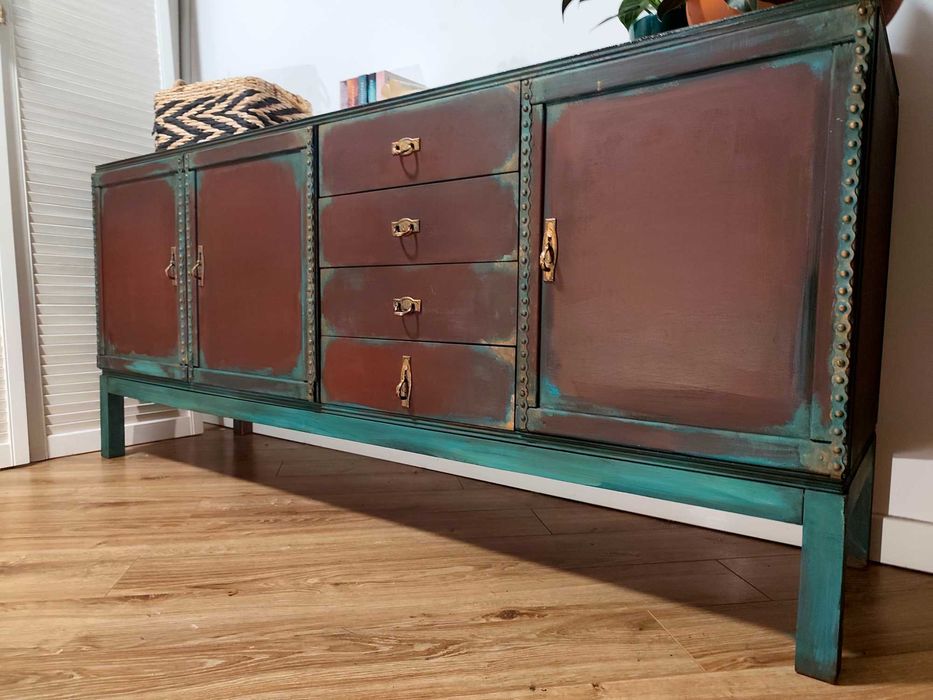 Komoda Drewniana Sideboard po Metamorfozie