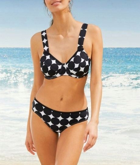B.P.C bikini czarno-białe w duże grochy 42 (80C).