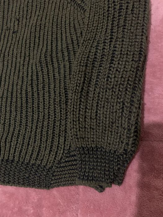 Camisola de lã verde-seco/preto escuro tamanho M