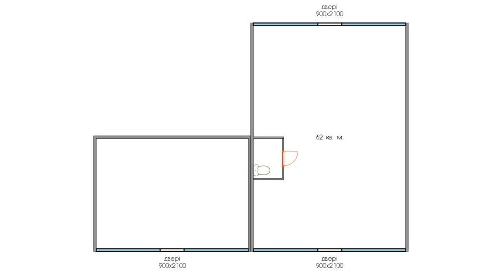 Оренда комерційної нерухомості 62 кв.м.