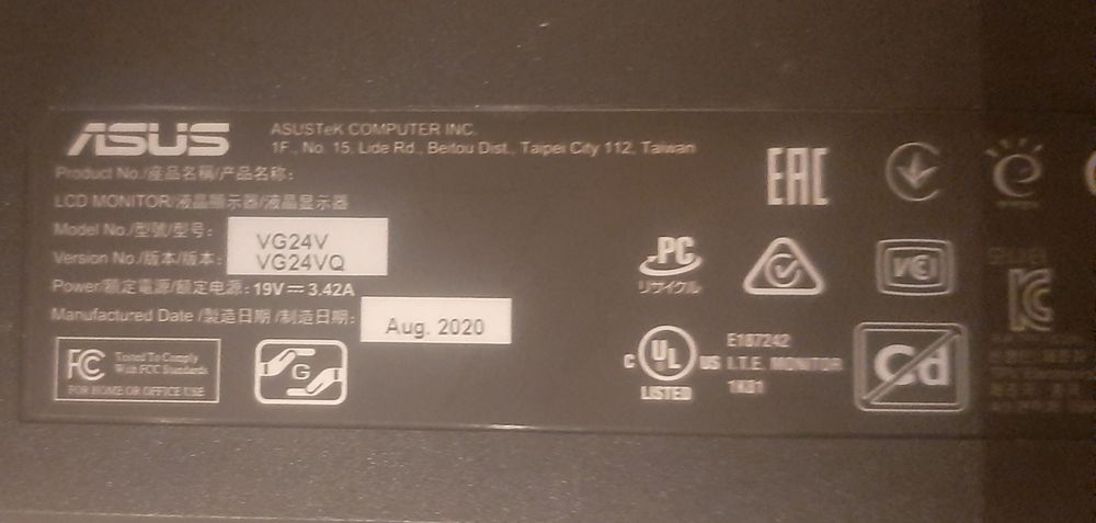 Monitor Asus Tuf Gaming para peças + teclado Logitech sem fios