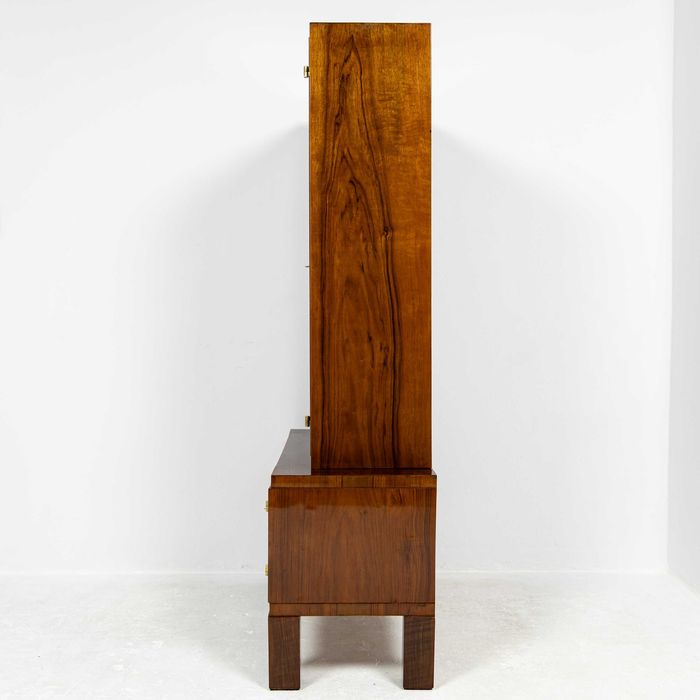 Serwantka Art Deco Lata 30-40 Po Renowacji Witryna Orzech Biblioteka