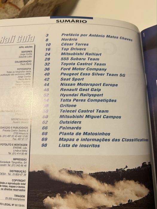 TAP Rali de Portugal 1998 Guia oficial