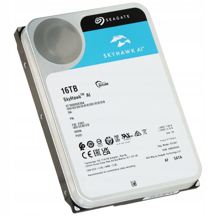 Dysk Serwerowy Seagate Skyhawk Ai 16Tb 3.5 Cala Sata Iii (6 Gb/S)