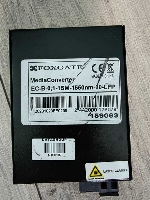 Медіаконвертер FoxGate EC-B-0,1-1SM-1550nm-20-LFP Б\В