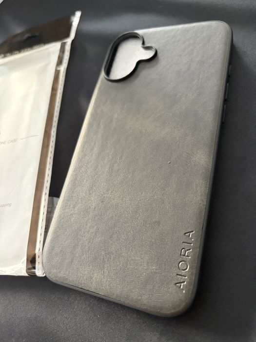 Struktura skóry czarny etui plecki case iphone 16 plus ! Okazja sklep ok 60 zl