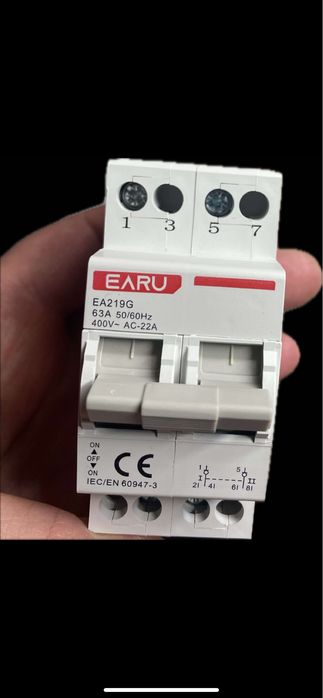 Перекидний автомат GEYA 63A; авр, ats, ручний перемикач вводу резерва