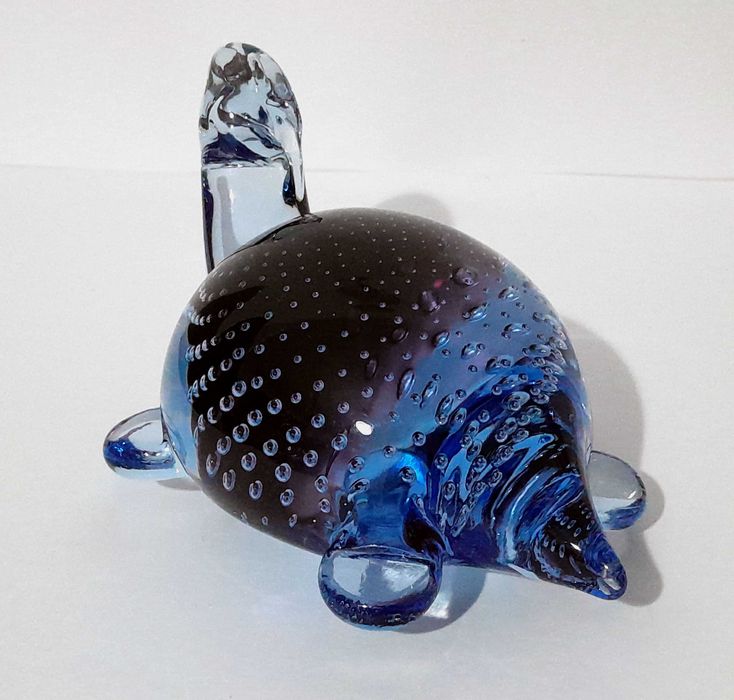 Tartaruga decorativa em vidro soprado