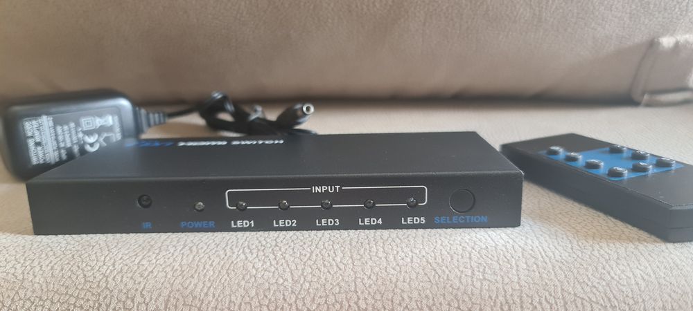 Switch HDMI 5 input e 1 Output ativo com telecomando64740064506754122