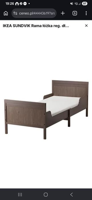 Zestaw łóżko z materacem rosnące z dzieckiem ikea Sundvik
