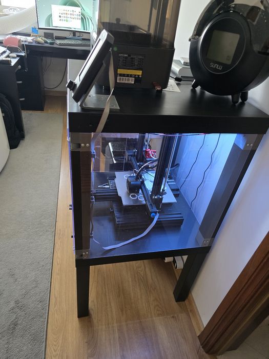Ender 3 V2 3D Printer + Cabinet + CRTouch + Dual Z + RGB + Dual Gear Extruder + Capricorn PFTE  and others
