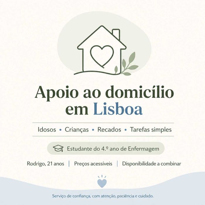 Apoio ao domicílio, idosos, crianças e tarefas domésticas — Lisboa