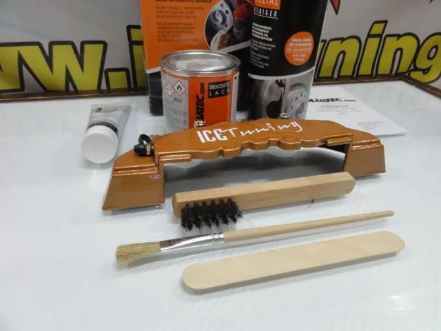 Tinta alta temperatura Foliatec de cor Cobre metálico brilhante (mercedes AMG carbon ceramic) para bombas / pinças travão, kit 3 c