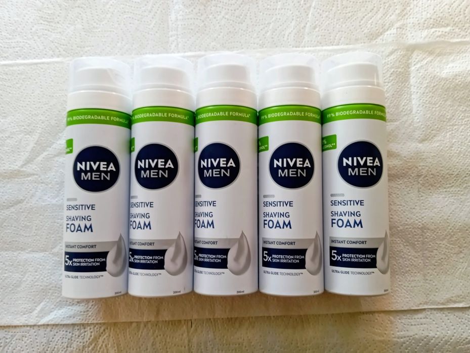 Nivea Men Sensitive Pianka do Golenia 200 ml 5 szt.