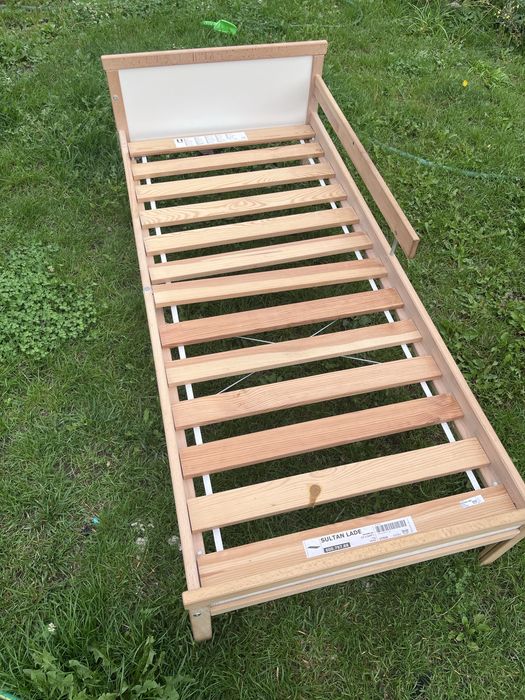 Łóżko dziecięce IKEA Kritter 70x160 + stelaż Sultan Lade + materac