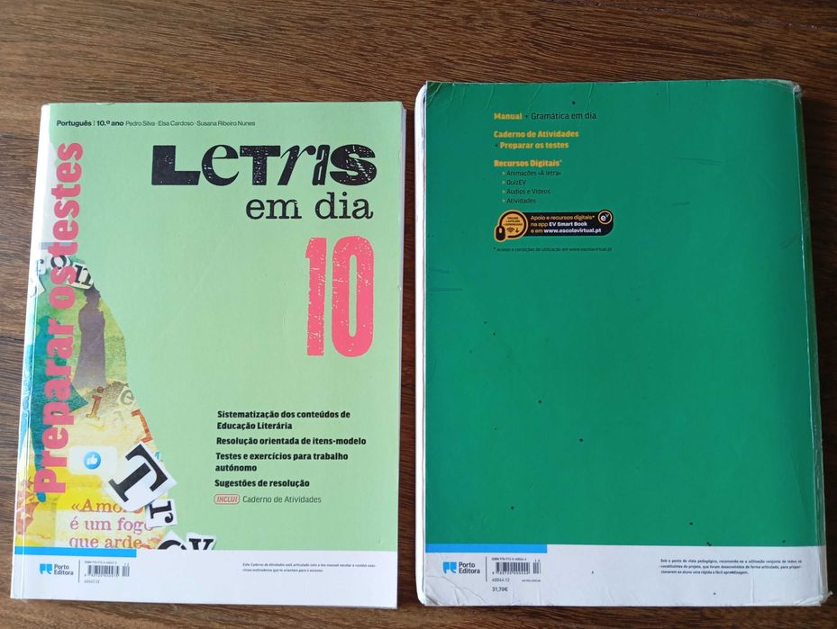 Livro  e caderno de Português Letras em dia 10 ano