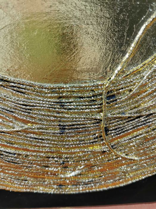 Сучасна картина  на холсті 40×40 см Точка відліку Золоте коло