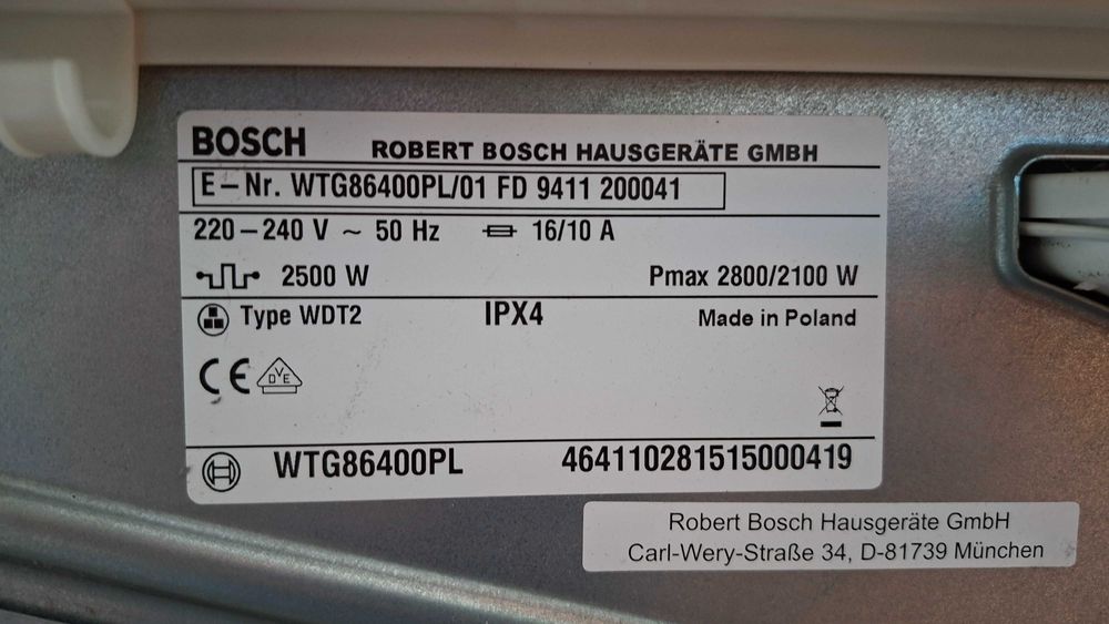pompa kondensatu / kondensacyjna do suszarki bosch (KL64174R83)
