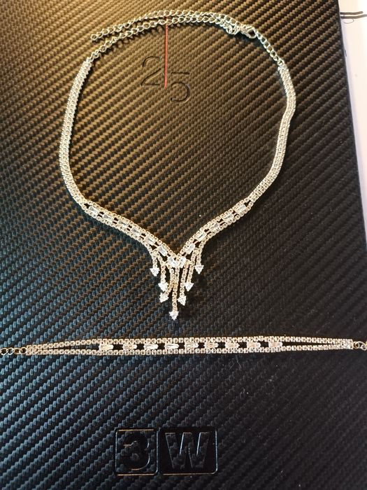 Biżuteria kolekcja ślubna wieczorowa naszyjnik bransoletka Beryl