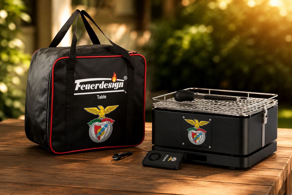 Grelhador a Carvão Feuerdesign Teide SL Benfica Sem Fumo Edição Oficial novo